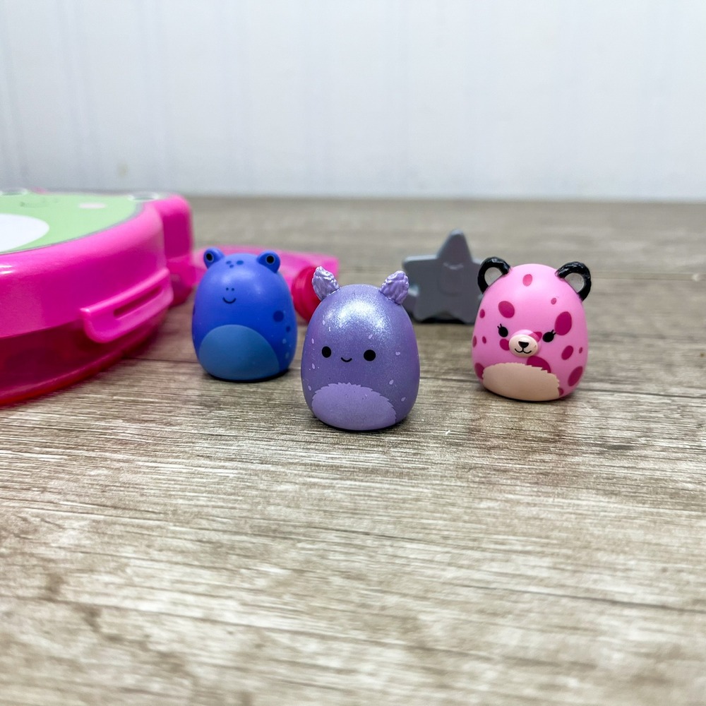 Squishmallows Squish-a-longs 8 Piece Set Pink Frog Case Mini Figures Rare Oha